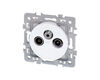 Prise TV + FM + SAT coaxiale Blanc Eur'Ohm Square