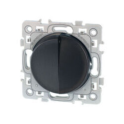 Interrupteur va-et-vient double Noir Eur'Ohm Square