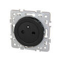 Prise de courant 2P+T 16A affleurante Noir Eur'Ohm Square