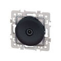 Prise TV coaxiale simple Noir Eur'Ohm Square