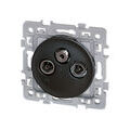 Prise TV + FM + SAT coaxiale Noir Eur'Ohm Square