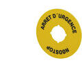 IMO Disque signal&eacute;tique jaune arr&ecirc;t d'urgence 60mm pour boutonnerie �22mm