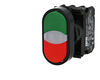 Bouton poussoir lumineux vert et rouge IMO �22mm, 1NO+1NC, LED 230V