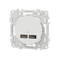 Appareillage &agrave; encastrer sur Seyssins : SCHNEIDER ELECTRIC Prise chargeur USB double type C Blanc craie Schneider Odace