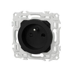 SCHNEIDER ELECTRIC Prise de courant 2P+T 16A r&eacute;novation Noir onyx Schneider Odace