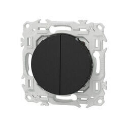 SCHNEIDER ELECTRIC Interrupteur va-et-vient ou poussoir double Noir onyx Schneider Odace