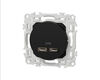 SCHNEIDER ELECTRIC Prise chargeur USB double type C Noir onyx Schneider Odace