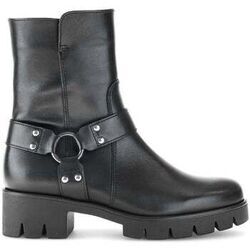 Bottines Gabor Bottines en cuir &agrave; talon d&eacute;croch&eacute; Noir
