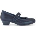 Chaussures escarpins Gabor Escarpins en cuir &agrave; talon block d&eacute;croch&eacute; Marine