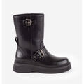 Bottes femme sur Grenoble : Bottes Victoria BOTTES DUBLIN EFFET CUIR NOIR MONOCHROME SANGLES 1301106