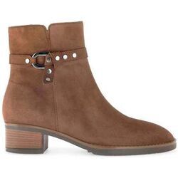 Bottines Gabor Bottines en velours &agrave; talon d&eacute;croch&eacute; Marron