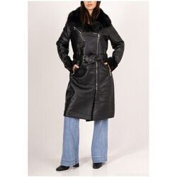 Manteau Kebello Manteau Long Avec Fourrure F, Noir
