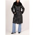 Manteau Kebello Manteau Long Avec Fourrure F, Noir