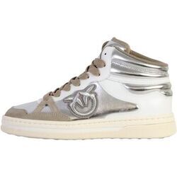 Baskets montantes Pinko Basket Montante Cuir Mandy 02 Argent&eacute;