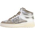 Baskets femme sur Grenoble : Baskets montantes Pinko Basket Montante Cuir Mandy 02 Argent&eacute;