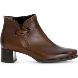 Bottines Gabor Bottines en cuir &agrave; talon block d&eacute;croch&eacute; Marron