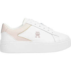 Baskets basses Tommy Hilfiger platform court sneaker white whimsy pink