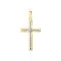 Histoire d'Or Pendentif Benny Croix Ciselee Or Bicolore