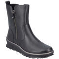 Bottes femme sur Grenoble : Bottines Remonte black casual closed ladies mid height boots