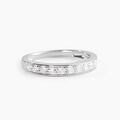 Alliances sur Grenoble : Histoire d'Or Demi-alliance Or Blanc Valentine Diamants Synthetique