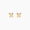Histoire d'Or Boucles D'Oreilles Puces Prune Or Jaune Diamant