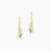 Histoire d'Or Boucles D'Oreilles Pendantes Usha Or Jaune Emeraude
