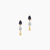 Histoire d'Or Boucles D'Oreilles Pendantes Pr&eacute;cieux P&eacute;tales Or Jaune Saphir Et Diamants