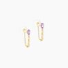 Histoire d'Or Boucles D'Oreilles Pendantes Jardin Secret Or Jaune Am&eacute;thyste Oxyde De Zirconium