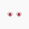 Histoire d'Or Boucles D'Oreilles Puces Red Velvet Or Jaune Rhodolite Oxyde