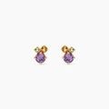 Boucles d'oreille sur Grenoble : Histoire d'Or Boucles D'Oreilles Puces Prisme Or Jaune Am&eacute;thyste Citrine P&eacute;ridot