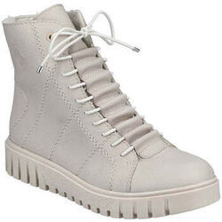 Bottines Rieker beige casual closed ladies mid height boots
