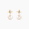Histoire d'Or Boucles D'Oreilles Puces Kalpana Or Jaune Perle De Culture Oxyde De Zirconium