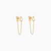 Histoire d'Or Boucles D'Oreilles Pendantes Ond&eacute;e Or Jaune Nacre
