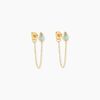 Histoire d'Or Boucles D'Oreilles Pendantes Ond&eacute;e Or Jaune Amazonite