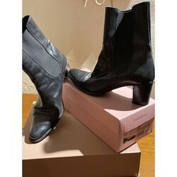 Bottines Pretty Ballerinas Boots cuir noir Talons 5 cms