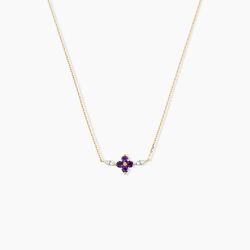 Histoire d'Or Collier Everett Or Jaune Am&eacute;thyste Oxyde De Zirconium