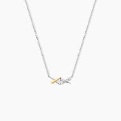 Histoire d'Or Collier Or Jaune Argent Blanc Oxyde De Zirconium