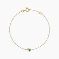 Bracelets sur Grenoble : Histoire d'Or Bracelet Precieux Petales Or Jaune Emeraude Diamant
