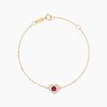 Bracelets sur Grenoble : Histoire d'Or Bracelet Red Velvet Or Jaune Rhodolite Oxyde De Zirconiu