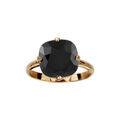 Bagues sur Artemare : Bague en plaqu&eacute; or collection joaillerie gros oxyde carr&eacute; noir serti 4 griffes