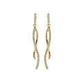 Boucles d'oreille sur Artemare : Boucles d'oreille en vermeil branches oxydes blancs sertis et fermoir poussette