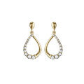 Boucles d'oreille sur Artemare : Boucles d'oreille en vermeil goutte suspendue avec oxydes blancs et fermoir poussette
