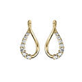 Boucles d'oreille sur Artemare : Boucles d'oreille en vermeil forme infini avec oxydes blancs et fermoir poussette