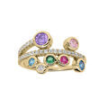 Bague en vermeil oxydes multicouleur et rail oxydes blancs Artemare