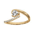 Bagues sur Artemare : Bague en vermeil coeur d'oxydes blancs sertis et infini