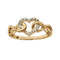 Bagues sur Artemare : Bague en vermeil coeur oxydes blancs sertis et infini