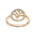 Bague en vermeil motif arbre de vie contour oxydes blancs sertis Artemare