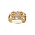 Bague en vermeil multi rangs pav&eacute;s d'oxydes blancs sertis Artemare