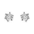 Boucles d'oreille tige en argent rhodi&eacute; oxyde rond 5mm 6 griffes Artemare