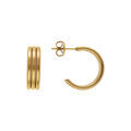 Créoles en acier doré trois tubes 6x20mm Boucles d'oreille sur Artemare : Créoles en acier doré trois tubes 6x20mm